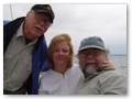 Andy, Gerard and Donna on board Grog, 2004