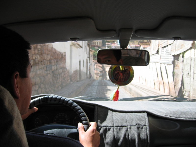 0806120011.JPG - Day 6, Thursday, June 12. We enter Cuzco, searching for the hotel.