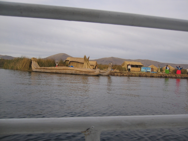 0806150006.JPG - Day 9, Sunday, June 15.  Lake Titicaca. The Uros tribe lives on reed islands that float.